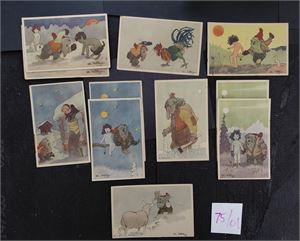KUNSTNERKORT CHR KITTELSEN (Abel) 8 forskjellige + 3 dubletter