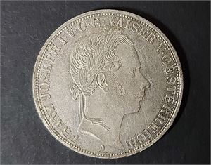 ÖSTERRIKE-UNGERN Francis Joseph I 1 Thaler 1859 Vienna. Kanthack, spegelkaraktär. 18.52gr 0.900 silver (Kv 1+)