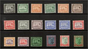 MALAYA – SELANGOR 1935–41, SG 68–85*  komplett serie om 18 märken, fräsch gummi med skugga