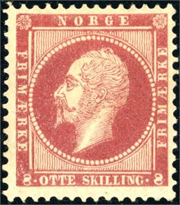 5. 8 skilling Oscar. Fargefrsikt merke.