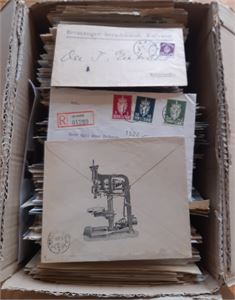 Brevlot, Ca 600 norske brev 1900-1990 jevnt fordelt, litt utland sett. Ymse kilder, mest ok kvalitet, hele landet