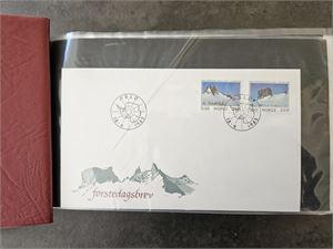 FDS-album m/ca 85 FDC + konv. m/særstempler