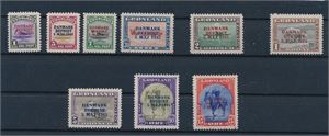 GRØNLAND xx Mi 17-25, Danmark Befriet komplett serie (€ 900)
