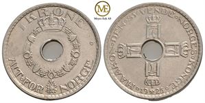 1 krone 1925 Haakon VII. Kv.0/01