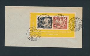 DDR-FDC Mi Bl 7, 1950 DEBRIA på uadressert brev (€ 200)