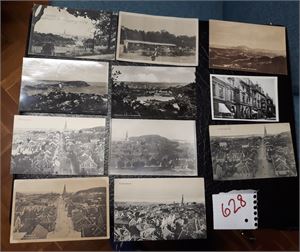 KRISTIANSAND 10 kort + et foto etter postkort. Flere ubrukte, ellers litt blandet kvalitet