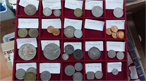 Bladparti från diverse länder ink. ett par silvermynt