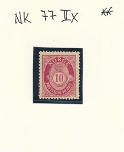 Nk 77 IIx xx. Postfriskt merke. Ujevn tagging høyre side (Hk 800)
