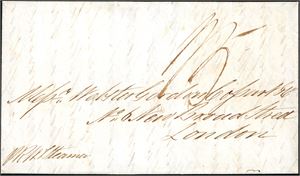 DWI. A complete letter, cancelled "St. Thomas SP 14 1843" and "PH OC 1845" at reverse. Postage 1/- 5d written on front.