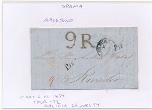 Brev fra Aalesund 1854 til Rivadeo, Spania