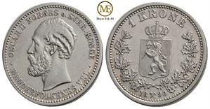 1 krone 1890 Oscar II. Kv.01