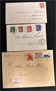 3 tidligere brev enkeltobjekter med Nk 54 II, 189-92 og 212, 217 og 218. Gammelt utrop 350