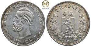 2 kroner 1878 Oscar II. Kv.0