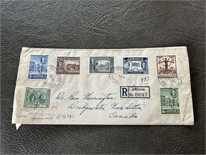 JAMAICA Rekbrev med SG 134-40 til Canada fra Postmaster general
