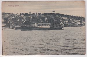 D/S Alfa , Parti af Soon med D/S Alfa - Sæbbös Boghandel 1908 - stemplet Son-08