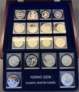 OL Torino 2006, 18 stk sølvmynter