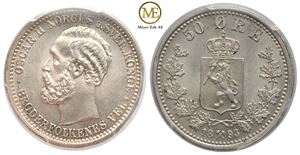 50 øre 1893 Oscar II. Kv.0