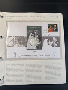 Nr 126 Kong Harald og Dronning Sonjas Rubinbryllup med ekte Rubin