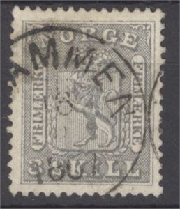 NK 7 3 skill. Våpen st Drammen 16-2-1867. Liten del av stempel på høyre side