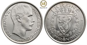 1 krone 1912 Haakon VII. Praktfult eksemplar. Kv.0