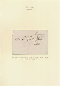 Sverige prefilbrev  med rammestempel Jönkjøping 8/10-1837, sendt til Lund