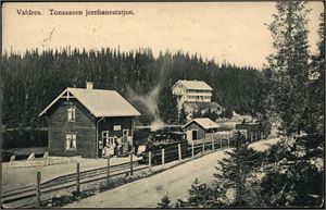 Tonsaasen jernbanestation, Valdres. Brukt i 1909. K-2