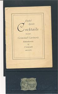 GRIMSTAD GARTNERI Brevoblat i gullfarge fra ca 1930 + reklamebrosjyre