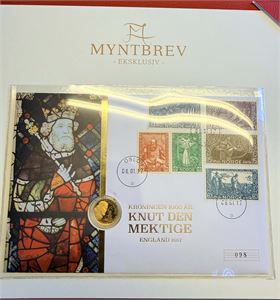 Knut den mektige eksklusivt myntbrev i gull lavt opplag!