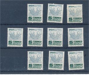 MEXICO xx Mi 1145Xx, 1966 5P, 10 stk. Katalogverdi € 100 pr stk (€ 1000)