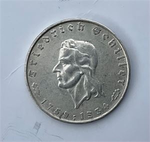 Tyskland - 2 Reichmark 1934F  Fr.Schiller