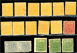 St. Thomas La Guaira. 43 stamps on stockcards.
