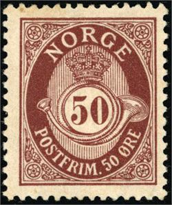 83 X. 50 øre fintagget Knudsen. (3.900,-).