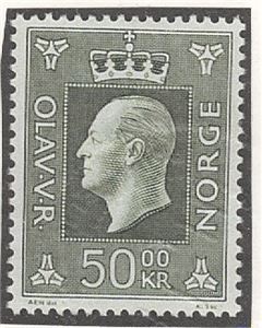 NK 941 II 50kr Kong Olav på det vanskelige Hs5 papir med postfrisk originalgummi.  Uttalelse fra Hans J. Enger.