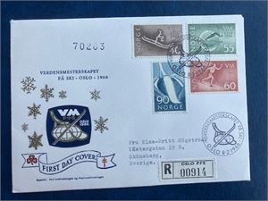NK 571-74 VM på ski FDC