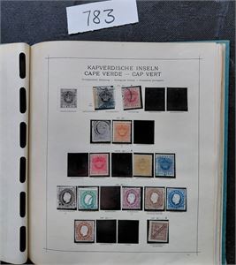 CABO VERDE x/o samling på gamle Schaubek ark til 1972 + noen nyere egenmontert.