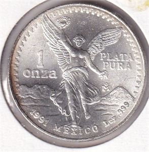 Mexico 1 Onza Plata Pura  - 1991