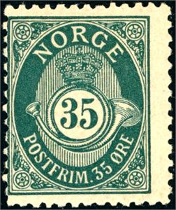 71. 35 øre grovtahhet Knudsen. Sentrert venstre.(3.900,-)
