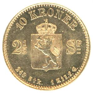 10 kr/2 1/2 Sp 1874 i gull. 01 *