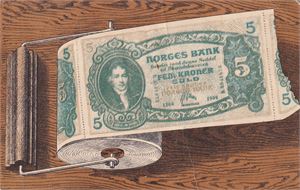 Tema seddelkort - 5 kroner utgåve 2