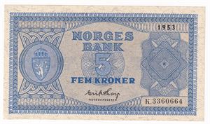 5 kroner 1953 K.3360664