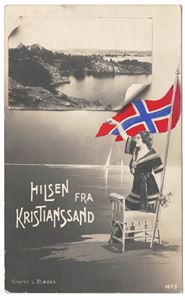 HILSEN FRA KRISTIANSAND (Blazek 1473), skrevet, ikke postsendt