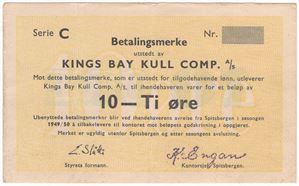 10 øre 1949/50 serie C. Kings Bay K.C. Kv.1