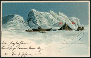 13 postkort samt et reklamekort (uten bakside), alle med Polare motiver.