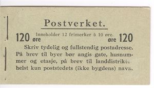 Frimerkehefte FH 14 III B komplett ** hefte i topp kvalitet!  Grønt omslag.  Uten bindestrek etter gate.  Hode fra falsen.  Verdi 5.000.-