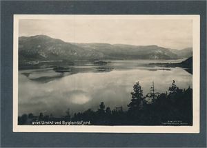 8423 URSIKT VED BYGLANDSFJORD (Carl Normann) Brukt 1925