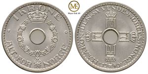 1 krone 1940 Haakon VII. Prakt eksemplar