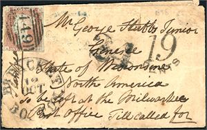 Great Britain. 26 entires, all sent to USA 1849-1897. Mixed condition.