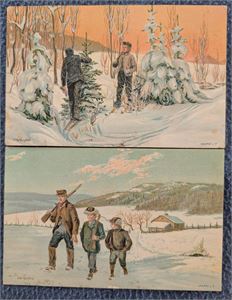 VALSTAD, Otto, lot 2 kartongkort, utgiver J.F.
