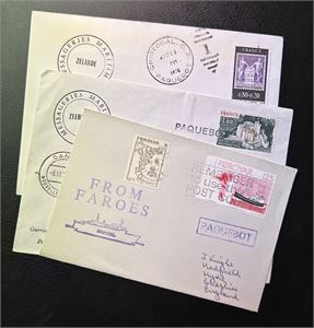 PAQUEBOT 3 brev, et Færøyene og 2 Frankrike