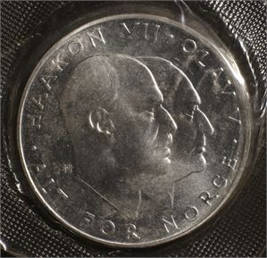 25 kroner 1970 Norge 0 Sølv, 4 stk. i remse